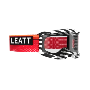 LEATT VELOCITY 4.0 MTB X-FLOW Stripe Goggle Zwart/Wit/Rood Clear Shield